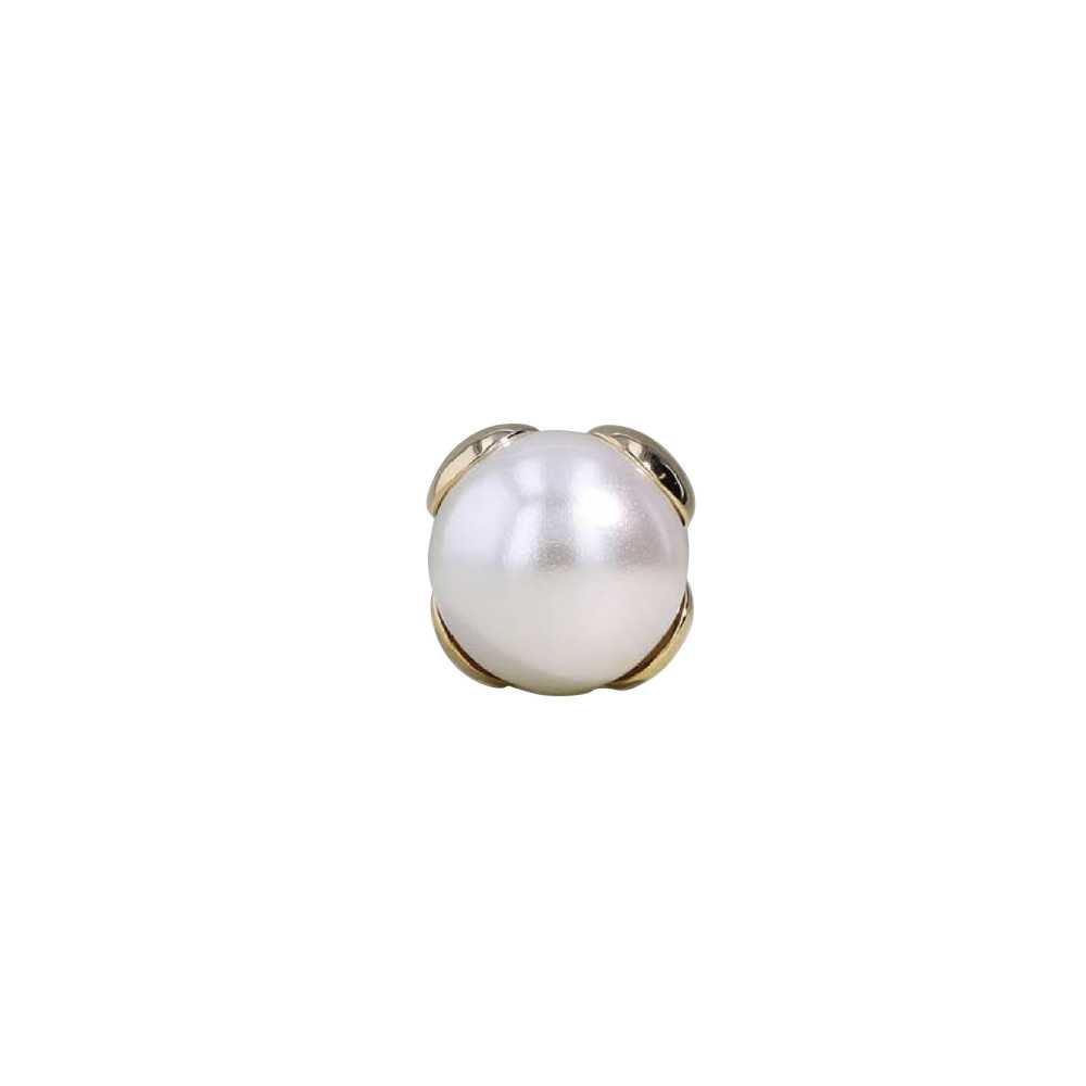 CR0200 Bouton à Tige Demi-anneau Avec Revêtement En Perles/laiton IRIS