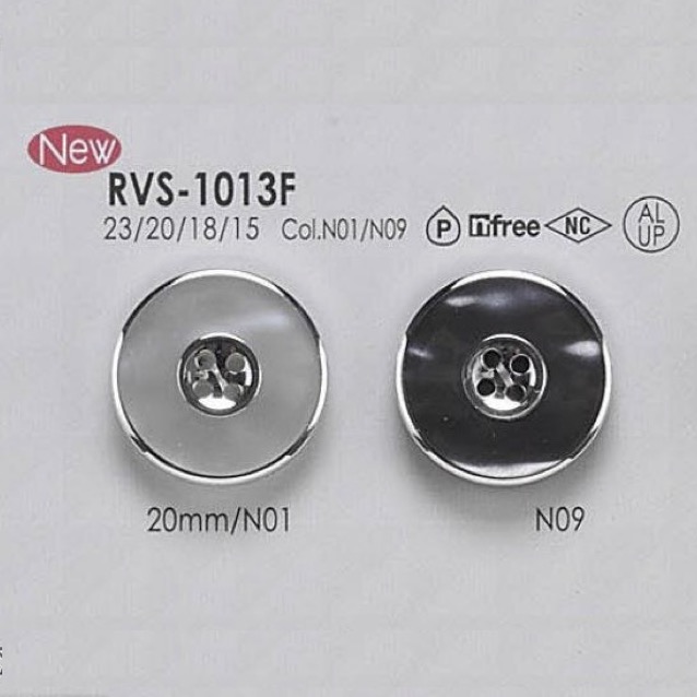 RVS1013F Bouton 4 Trous En Aluminium/résine De Polyester IRIS