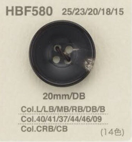 HBF580 Corne De Buffle Véritable, Bouton à 4 Trous IRIS