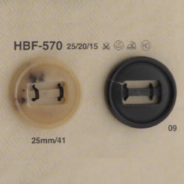 HBF570 Véritable Bouton De Parachute En Corne De Buffle IRIS