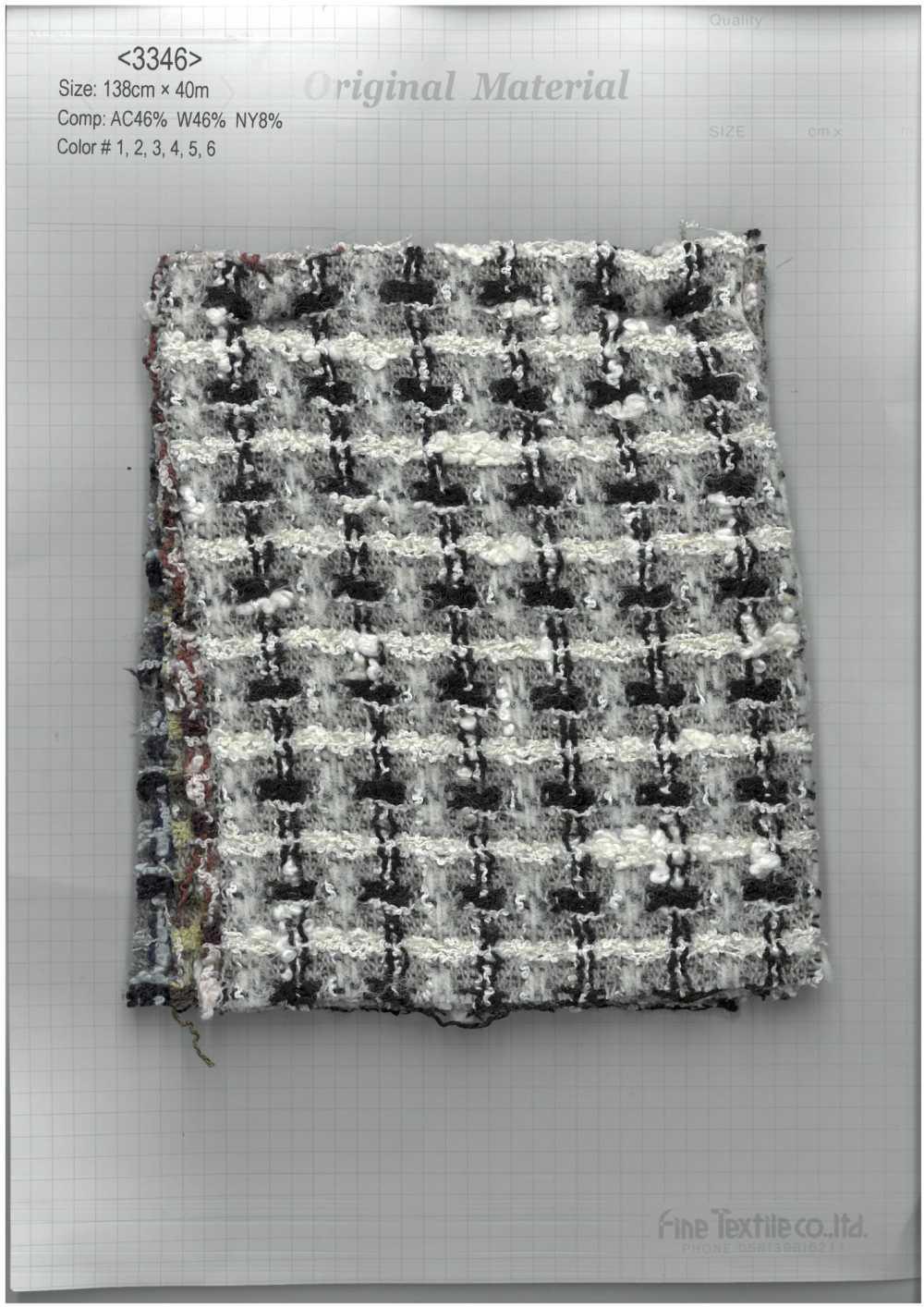 3346 Tweed Fantaisie[Fabrication De Textile] Textile Fin
