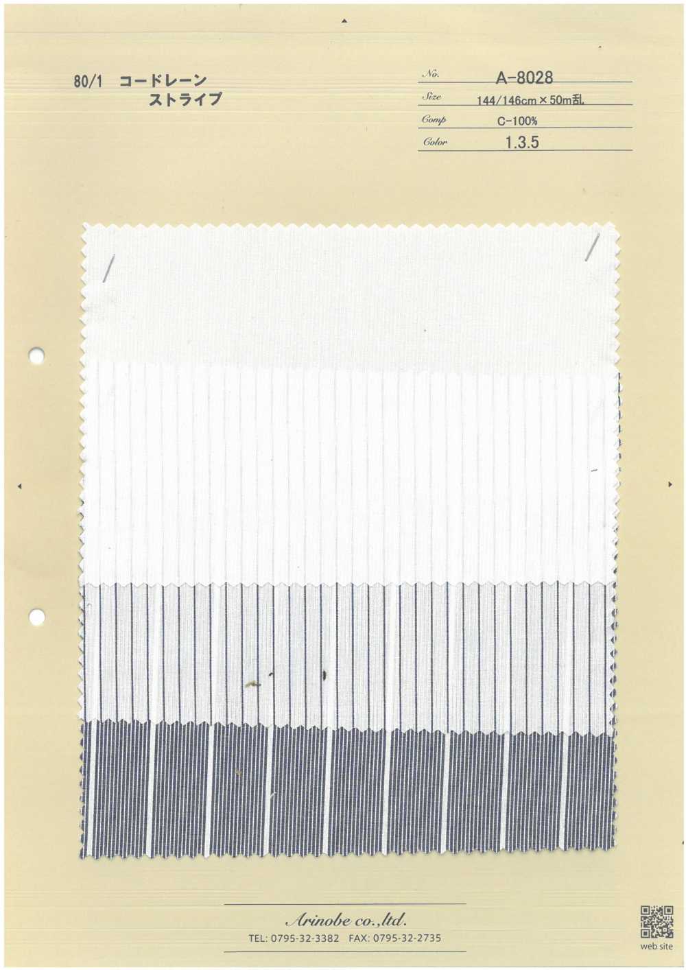 A-8028 80 Base Cordlane Stripe[Fabrication De Textile] ARINOBE CO., LTD.