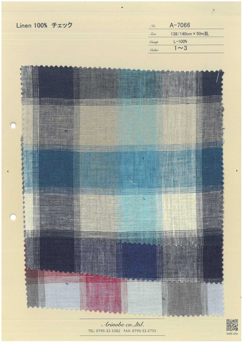 A-7066 Lin 100% à Carreaux[Fabrication De Textile] ARINOBE