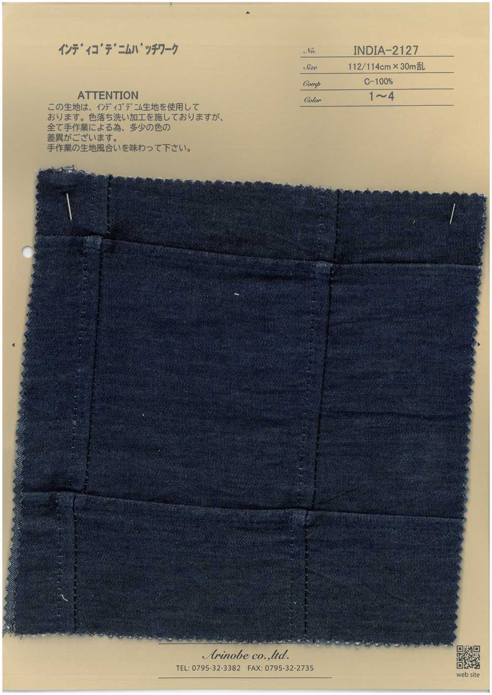 INDIA-2127 Patchwork En Jean Indigo[Fabrication De Textile] ARINOBE CO., LTD.