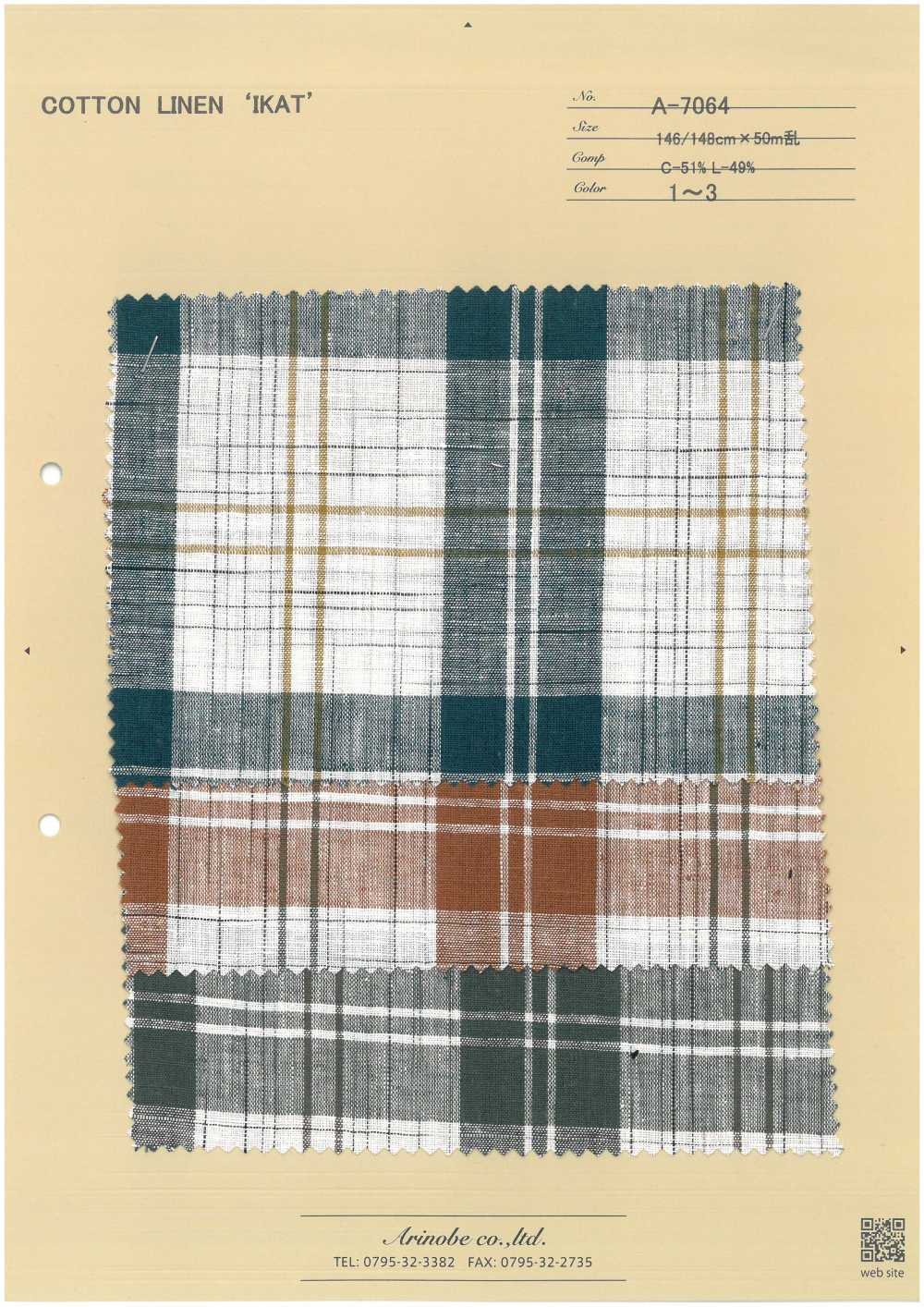 A-7064 Coton Et Lin « IKAT »[Fabrication De Textile] ARINOBE