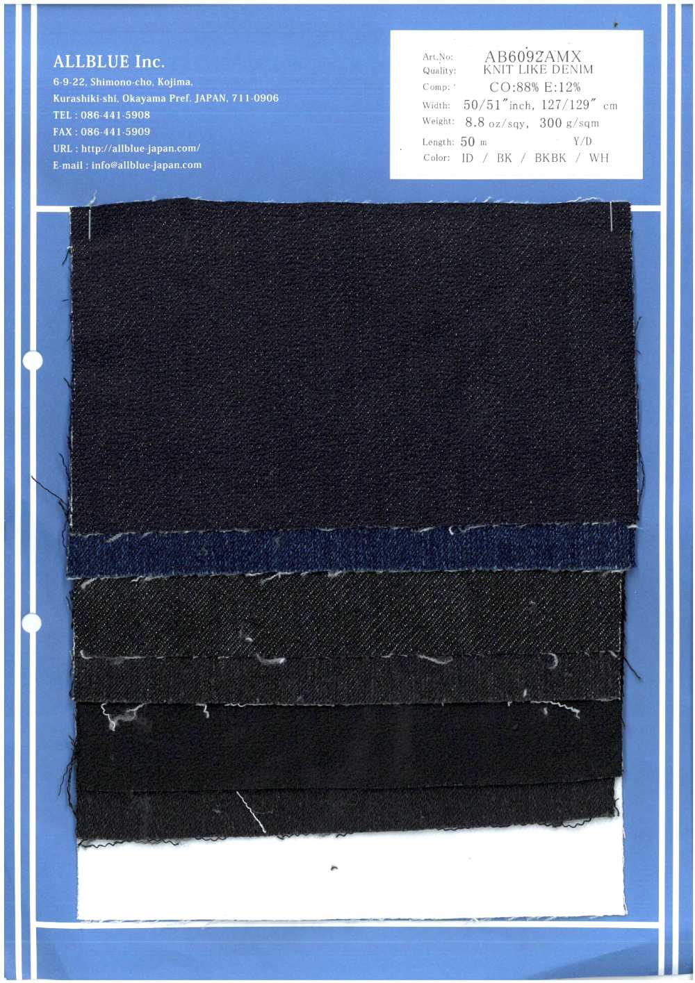 AB6092AMX Denim Façon Tricot[Fabrication De Textile] Tout Bleu