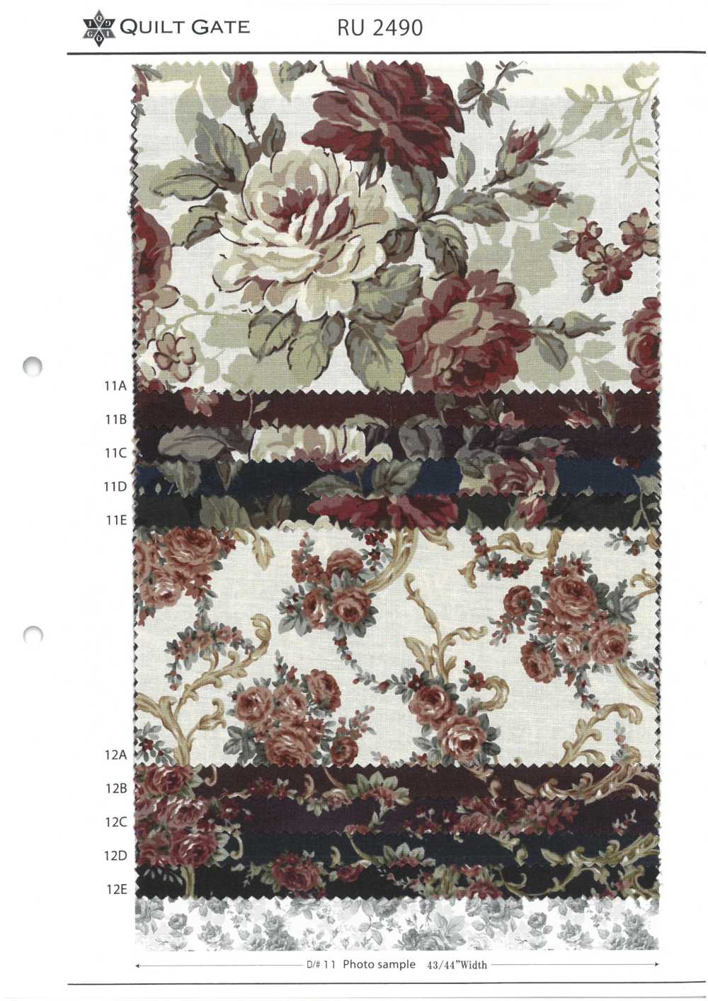 RU2490-DR Quiltgate Lulu Bouquet Classic Library 4 Demi-pli[Fabrication De Textile] COSMO TEXTILE