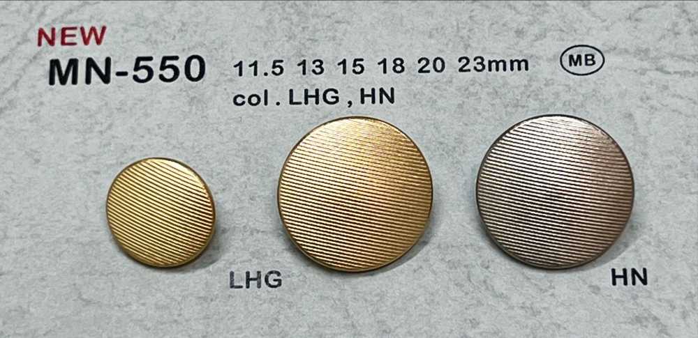 MN-550 Bouton En Métal, Pied Arrière, Sans Bordure DAIYA BUTTON(DAIYA BUTTON)