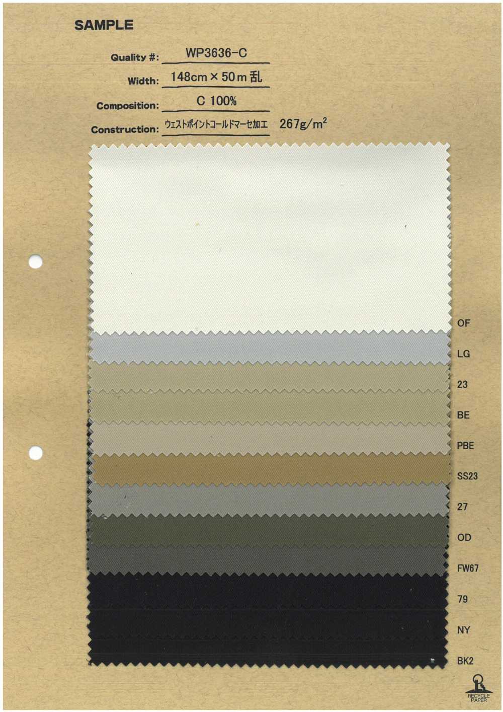 WP3636-C Traitement Du Velours Côtelé Domer De West Point[Fabrication De Textile] Sans Nom