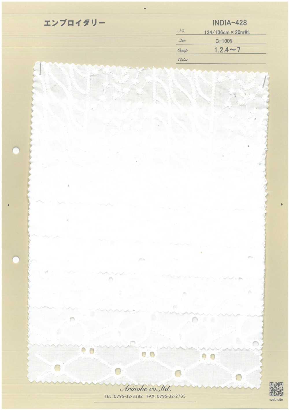 INDIA-428 Broderie[Fabrication De Textile] ARINOBE
