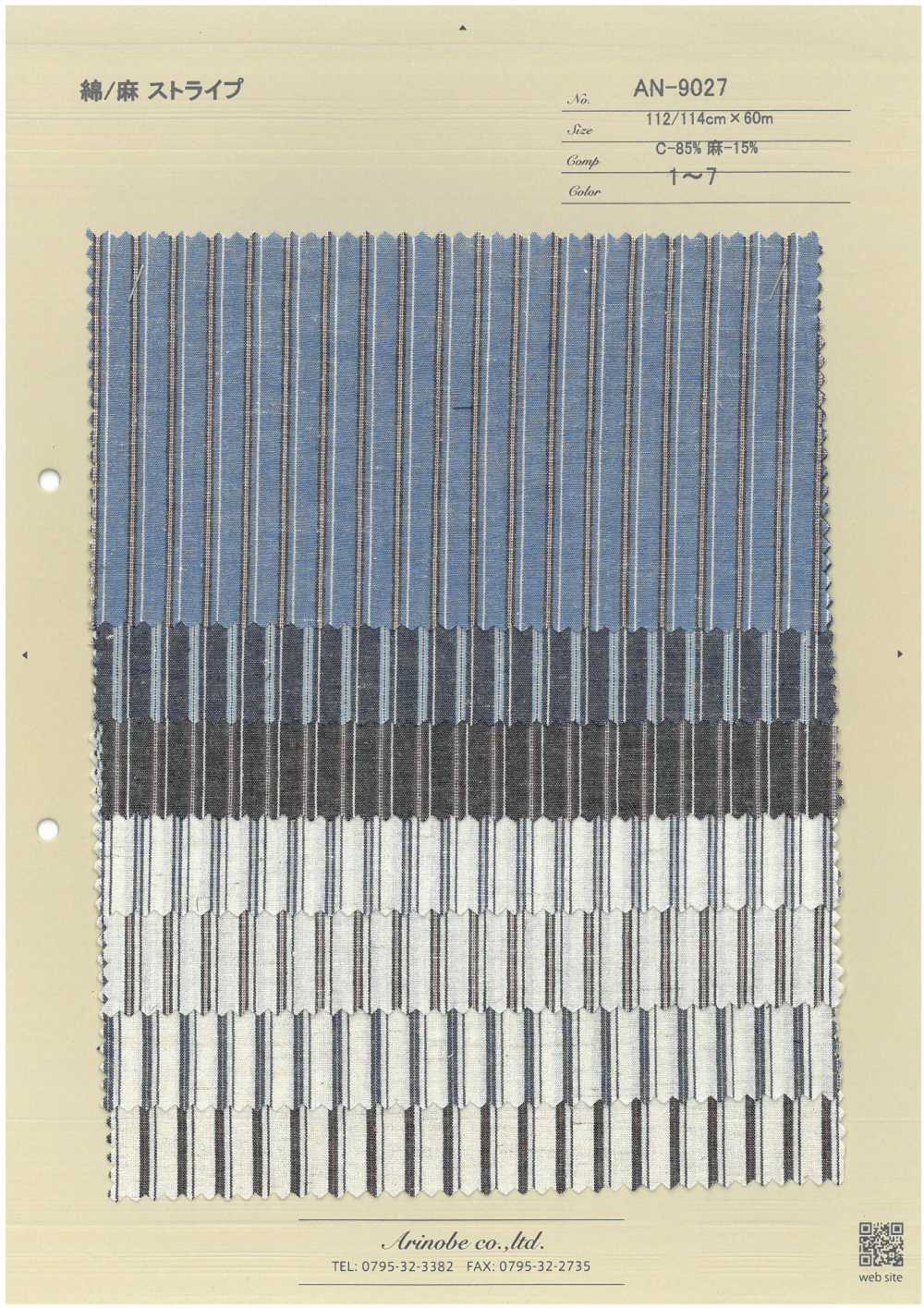AN-9027 Lin Rayures En Lin[Fabrication De Textile] ARINOBE