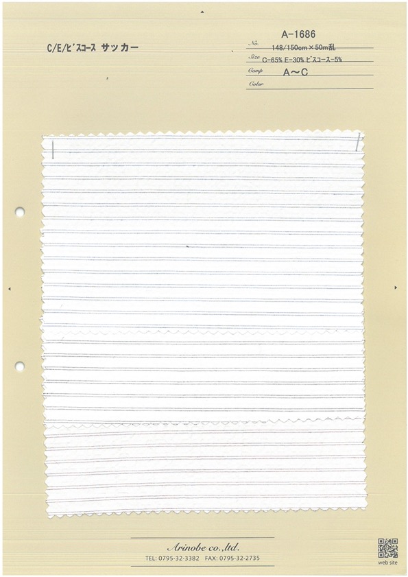 A-1686 C/E/Viscose Seersucker[Fabrication De Textile] ARINOBE