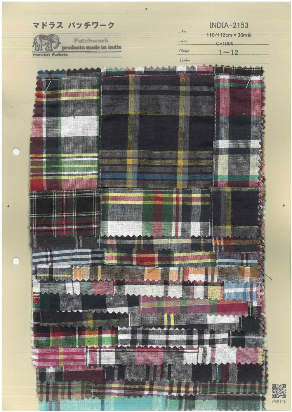 INDIA-2153 Patchwork Madras[Fabrication De Textile] ARINOBE