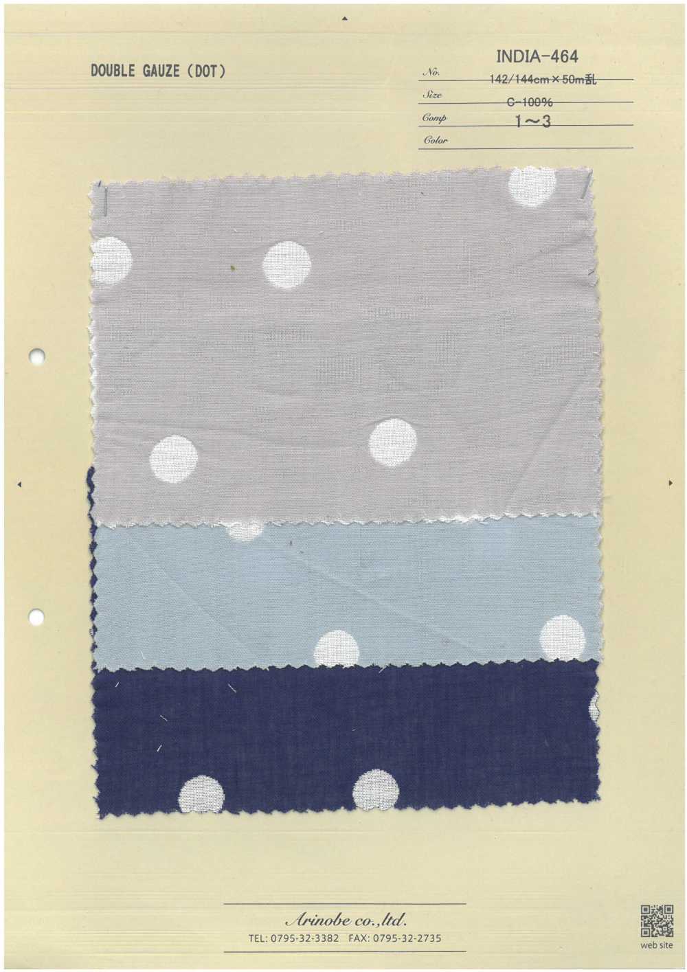 INDIA-464 Point De Gaze Double[Fabrication De Textile] ARINOBE
