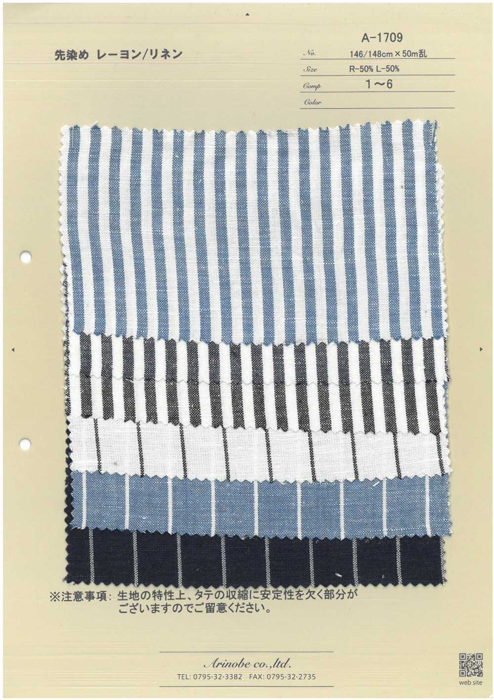 A-1709 Rayonne/lin Teint En Fil[Fabrication De Textile] ARINOBE