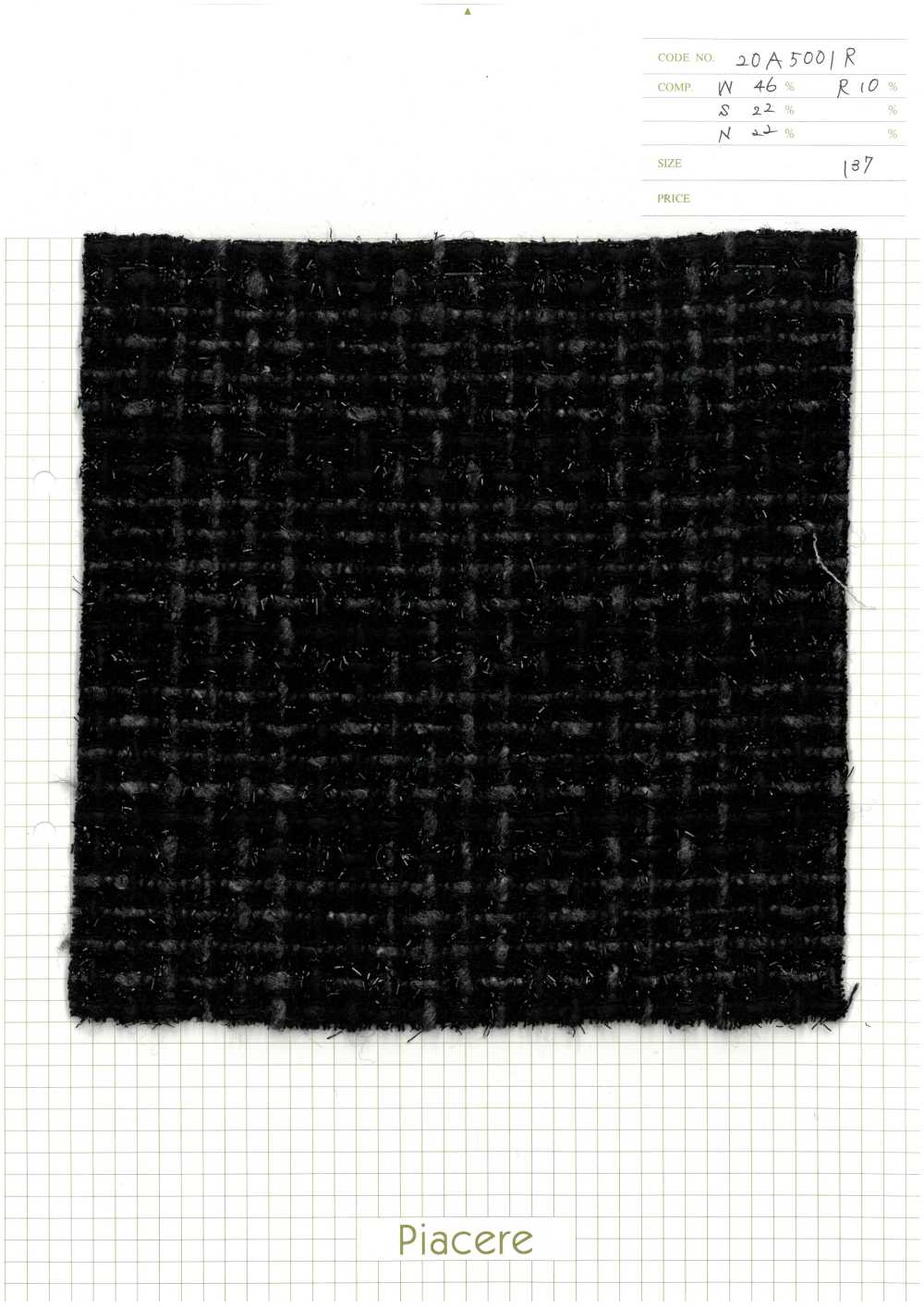 20A5001R Tweed Tissé Avec Simili[Fabrication De Textile] Piacere