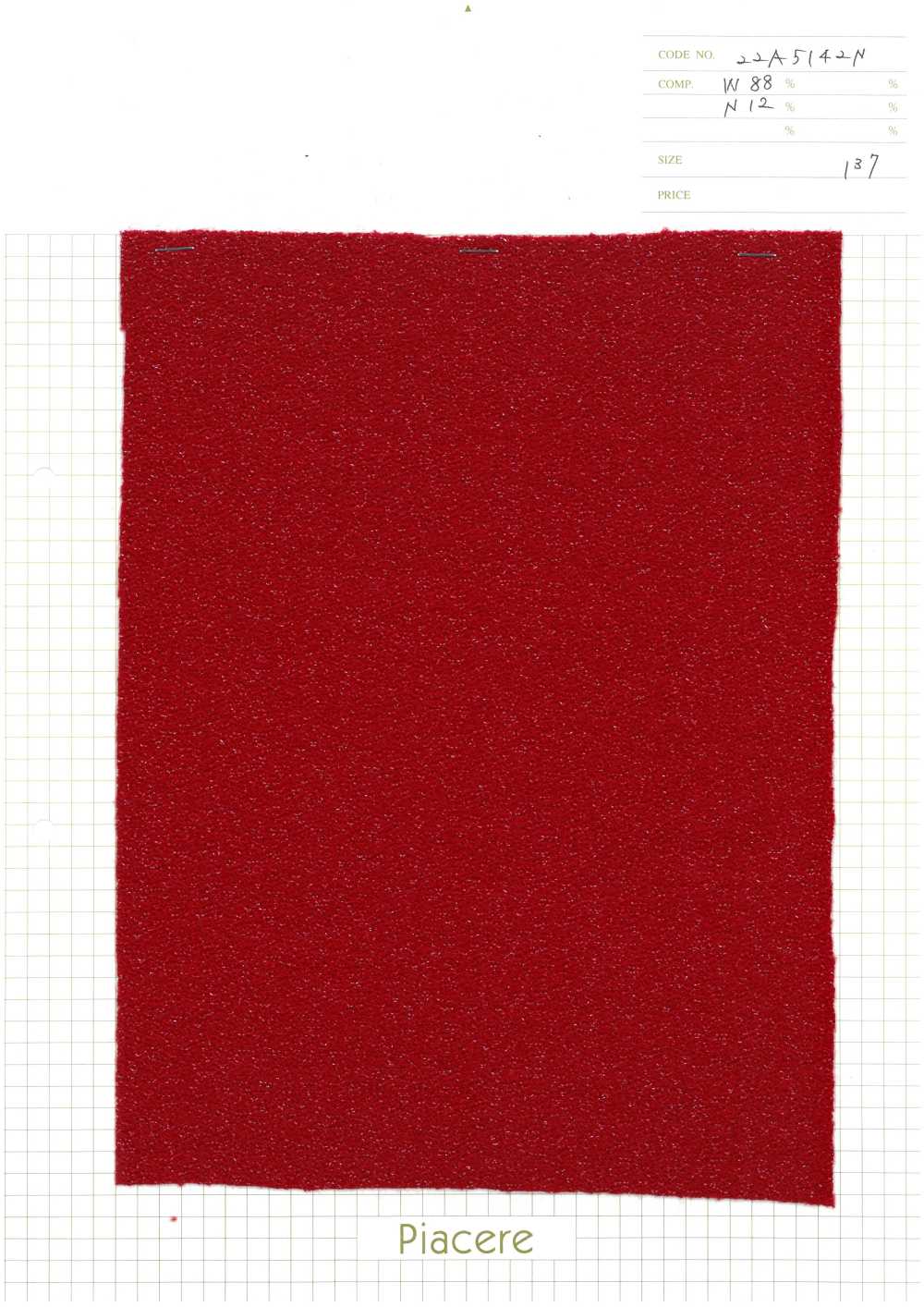 22A5142N Tricot Double Lame[Fabrication De Textile] Piacere