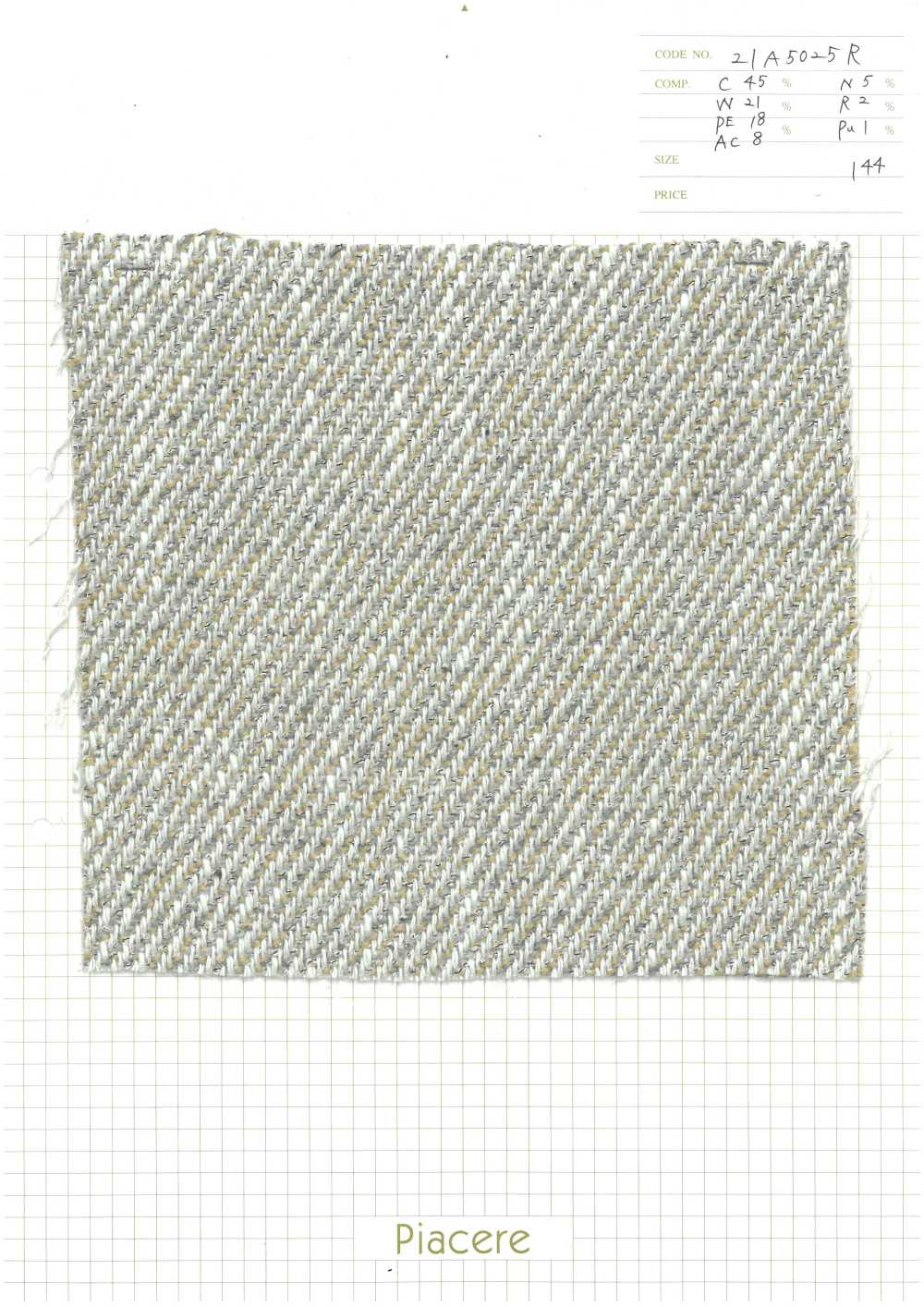 21A5025R Tweed Mélangé W[Fabrication De Textile] Piacere