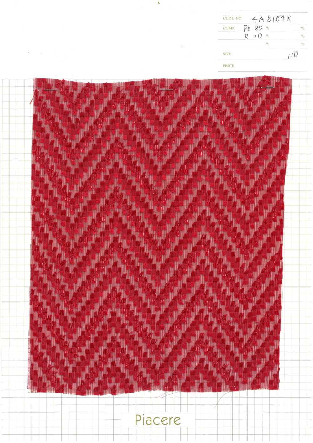 14A8104K Jacquard à Coupe Brillante[Fabrication De Textile] Piacere