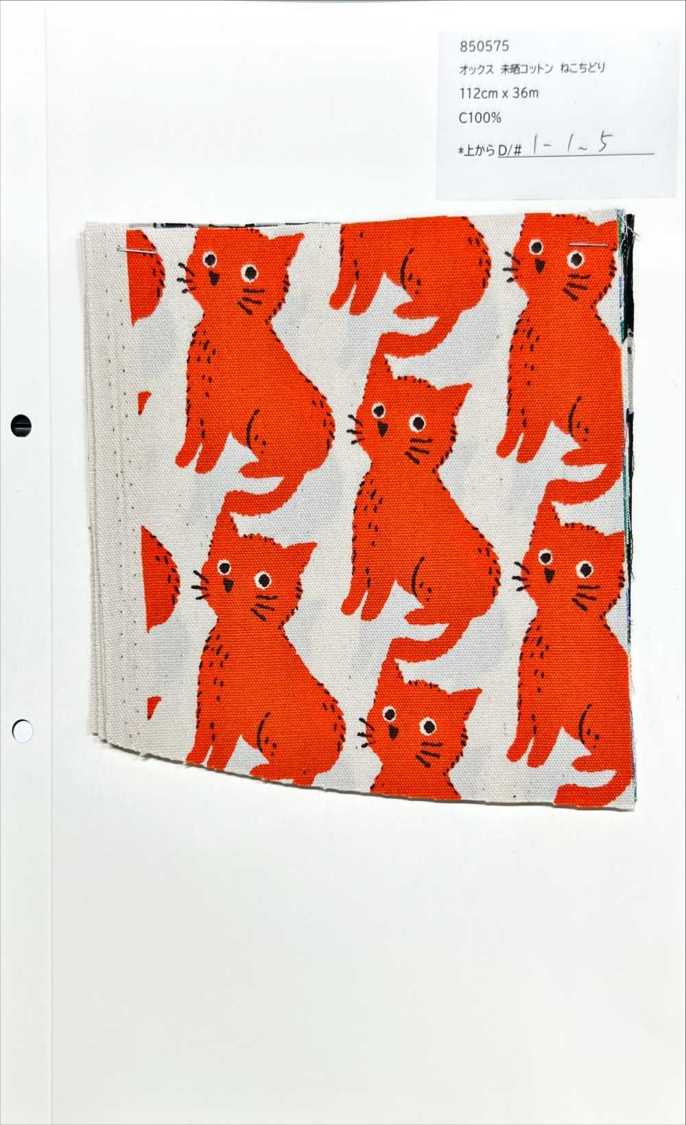 850575 Coton Oxford Non Blanchi Chat Et Chidori[Fabrication De Textile] VANCET