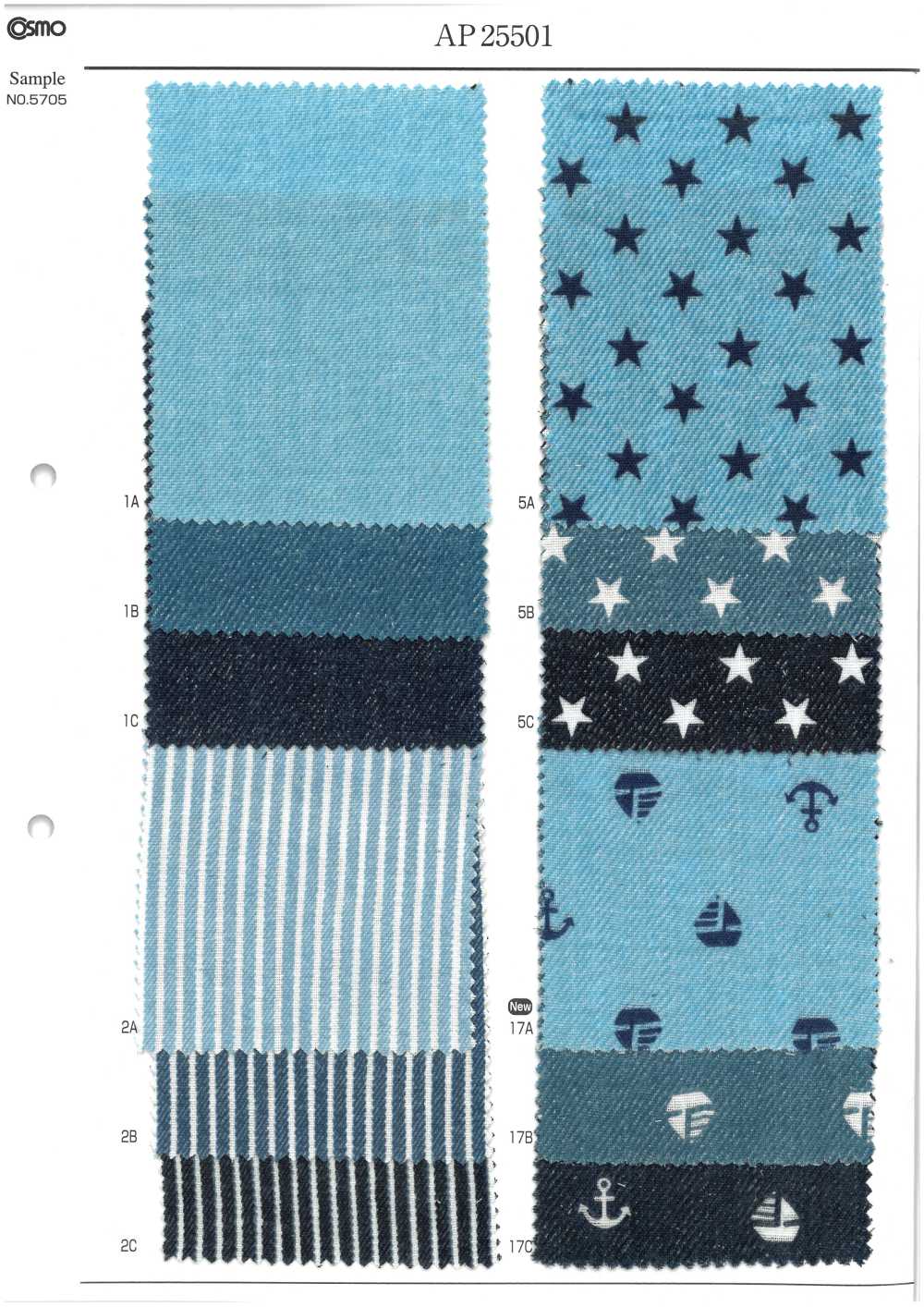 AP25501-DR Double Gaze Style Denim (Pliée En Deux)[Fabrication De Textile] COSMO TEXTILE