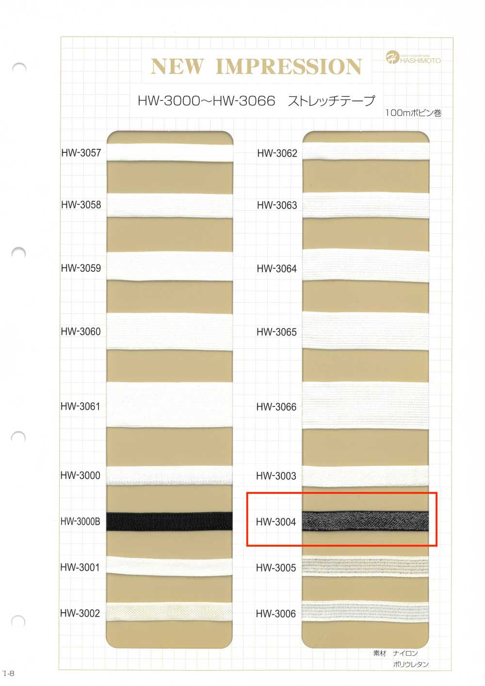 HW-3004 Bande élastique D'épaule Extensible Noire[Ruban Ruban Cordon] Sans Nom