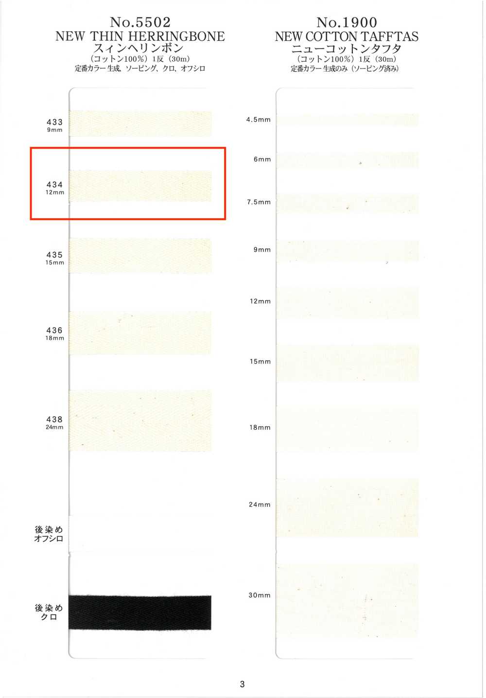 NO5502-434 Chevrons Fins[Ruban Ruban Cordon] RIVER
