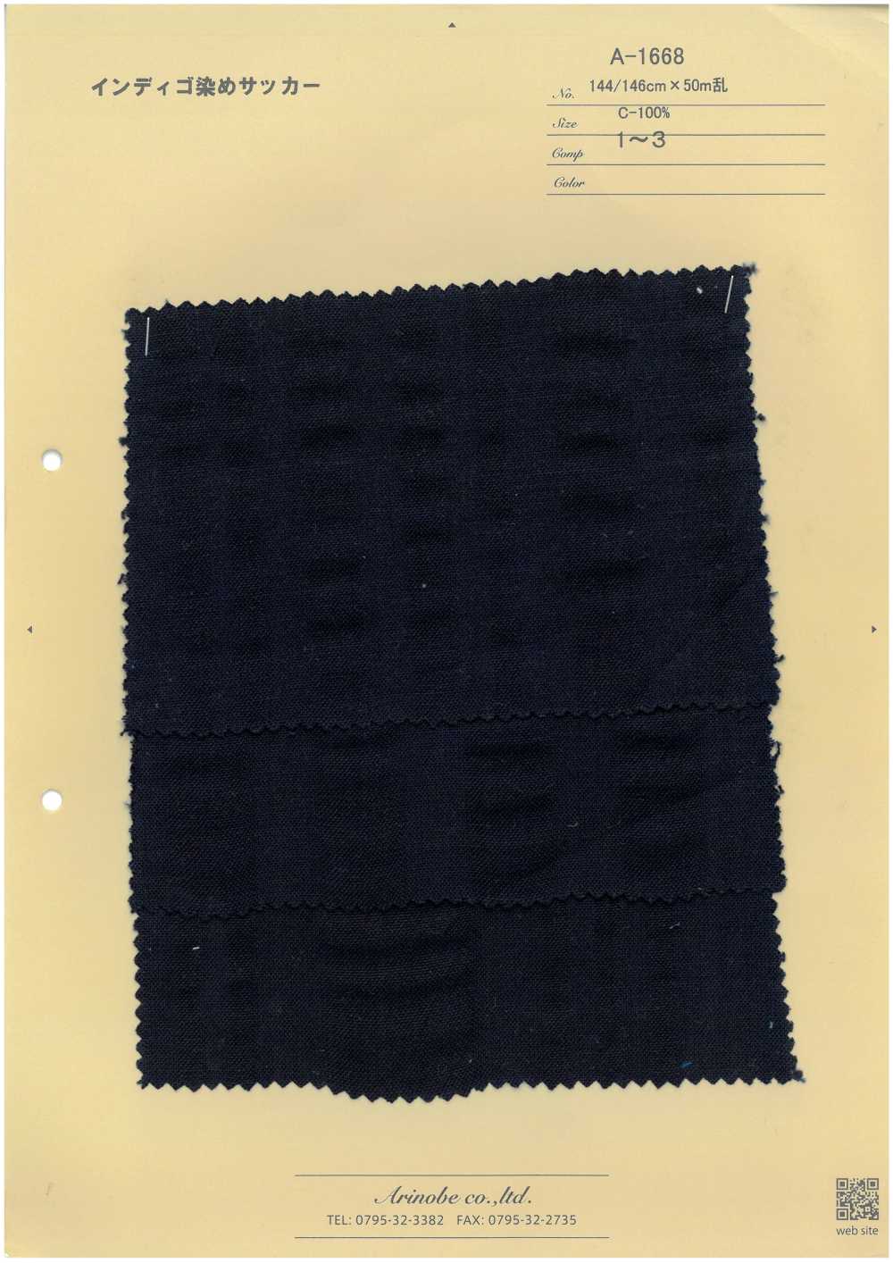 A-1668 Seersucker Teint à L'indigo[Fabrication De Textile] ARINOBE