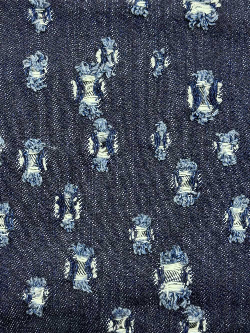 WALA-30ID Denim à Motifs Carrés Aléatoires Waracut[Fabrication De Textile] DUCK TEXTILE