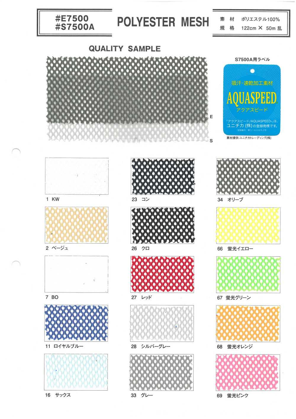 E7500 Maille De Polyester[Fabrication De Textile]