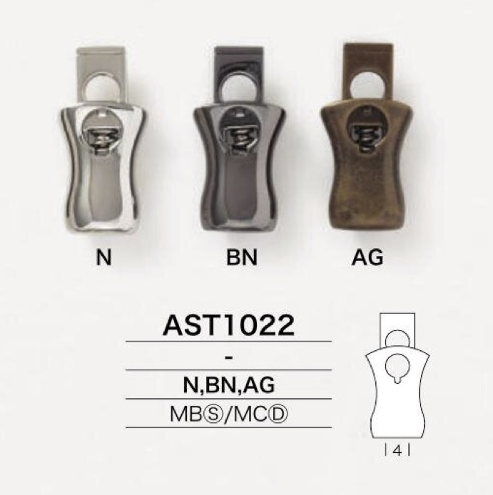 AST1022 Bloque-cordon tubulaire à ressort/moulé sous pression en laiton[Boucles et anneaux] IRIS