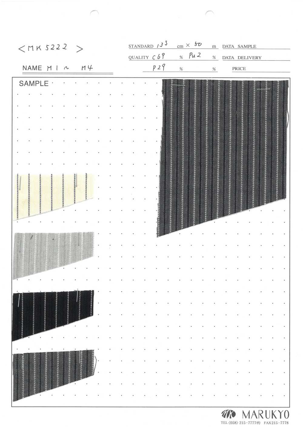 MK5222 Rayure Cordlane[Fabrication De Textile] Marukyo Textile