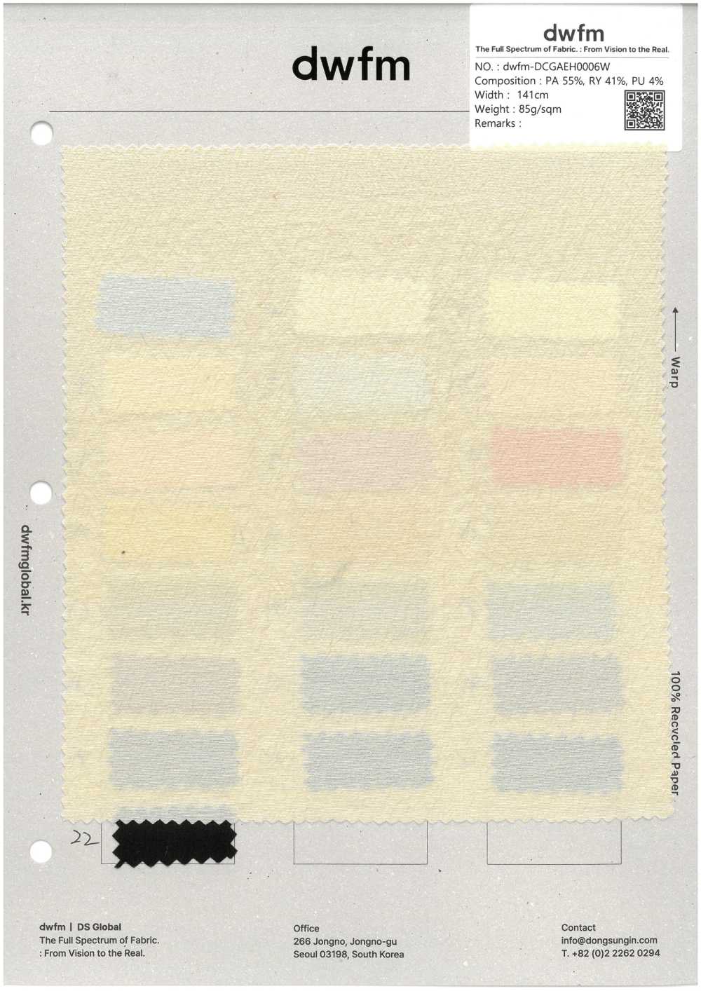 DWFM-DCGAEH0006W Nylon Rayonne Stretch[Fabrication De Textile]