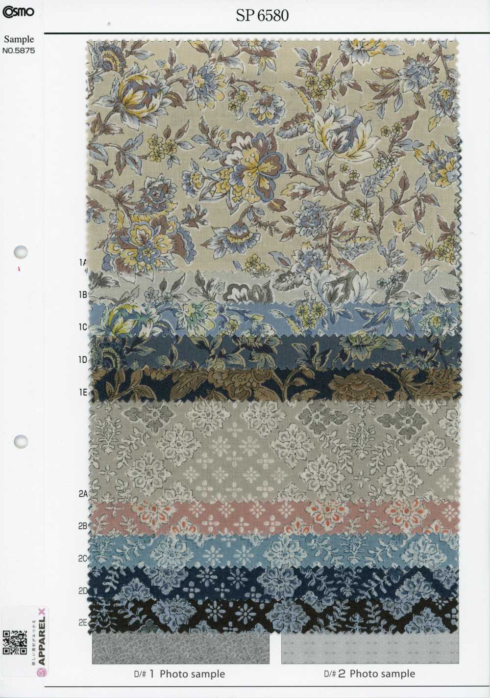 SP6580 Motif floral surteint en tissus de toile (rouleau)[Textiles / Tissus] COSMO TEXTILE