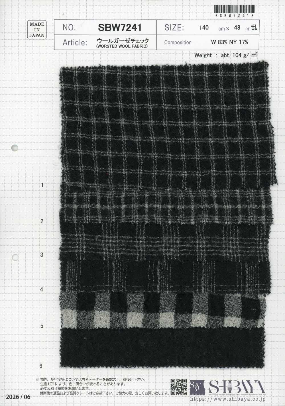 SBW7241 Carreaux en gaze de laine[Textiles / Tissus] SHIBAYA