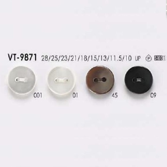 VT9871 Bouton à Deux Trous En Résine Polyester IRIS