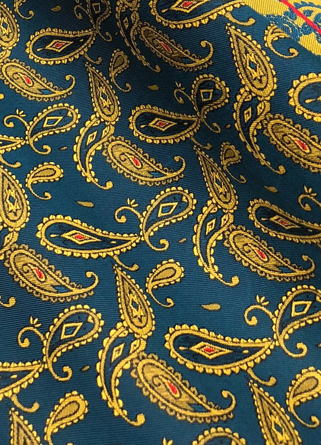 952 Yamanashi Fujiyoshida Paisley Motif Soie Jacquard Textile Yamamoto(EXCY)