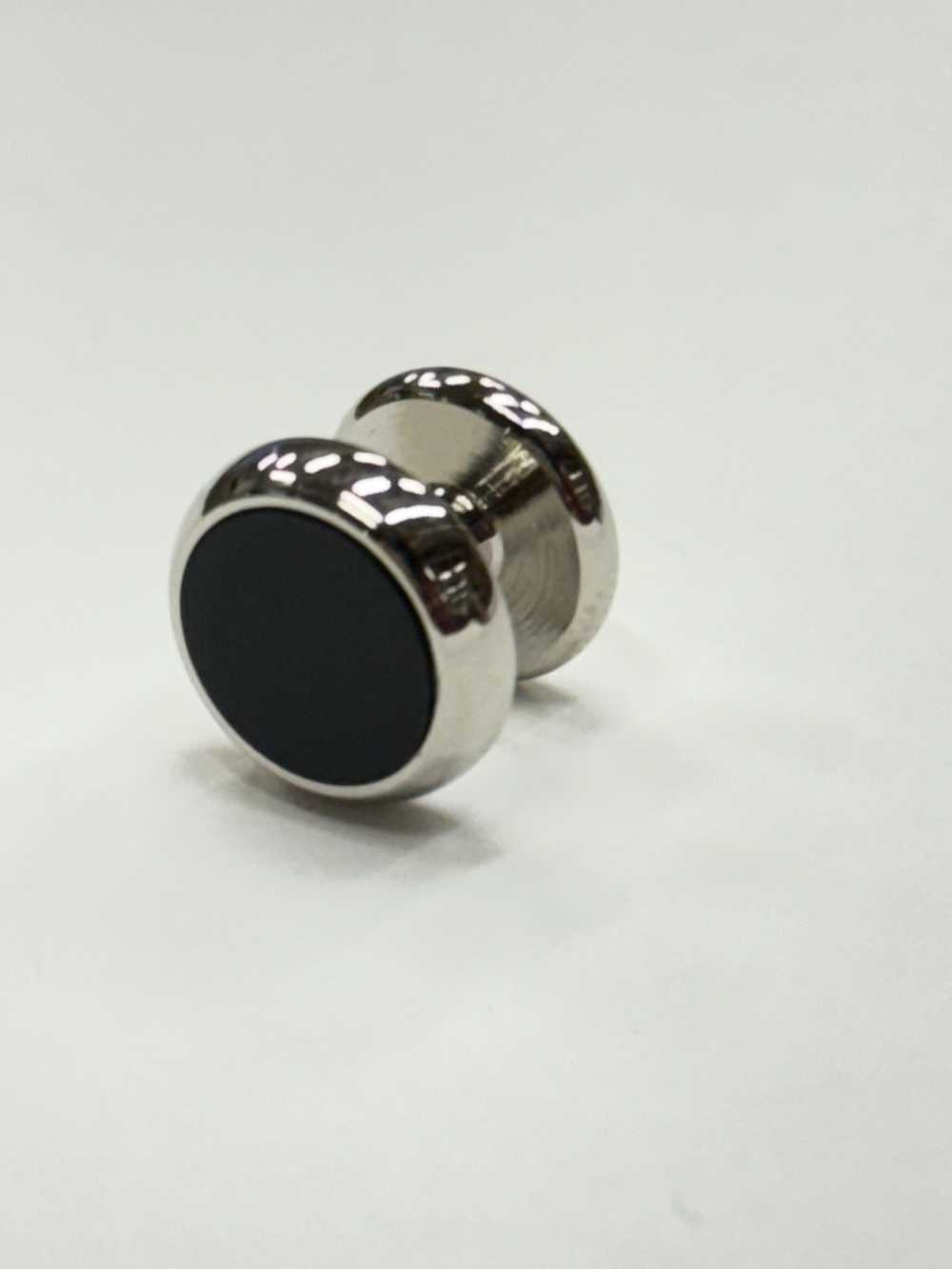 E-1 Boutons à Tige, Onyx, Argent, Ronds (1 Pièce)[Accessoires Formels]