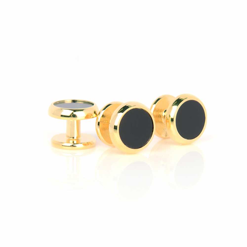 F-1-S Bouton Stud Onyx Or Rond[Accessoires Formels] Yamamoto(EXCY)