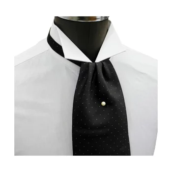 FAS-920 Cravate Ascot, Noire à Pois Blancs[Accessoires Formels] Yamamoto(EXCY)