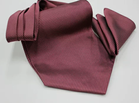 MS-5004 Ensemble Cravate Et Mouchoir Ascot Noués à La Main, Rouge Vin[Accessoires Formels] Yamamoto(EXCY)