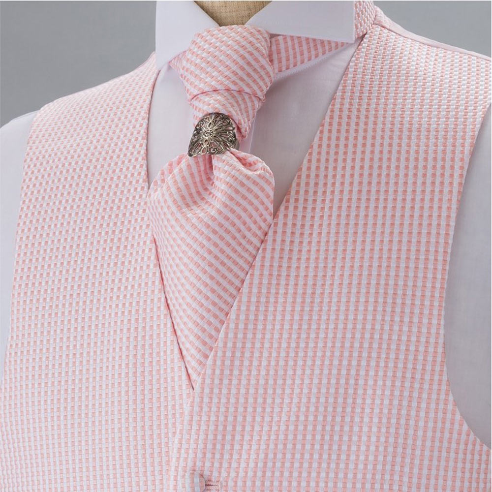 YT-20 Made In Japan Cravate Jacquard Ascot (Euro Thai) Plaid Rose[Accessoires Formels] Yamamoto(EXCY)
