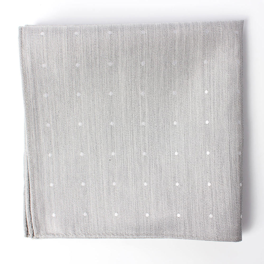 VCF-29 VANNERS Pochette Textile Usée Motif Pois Jacquard Effet Denim Gris Glace[Accessoires de cérémonie] Yamamoto(EXCY)
