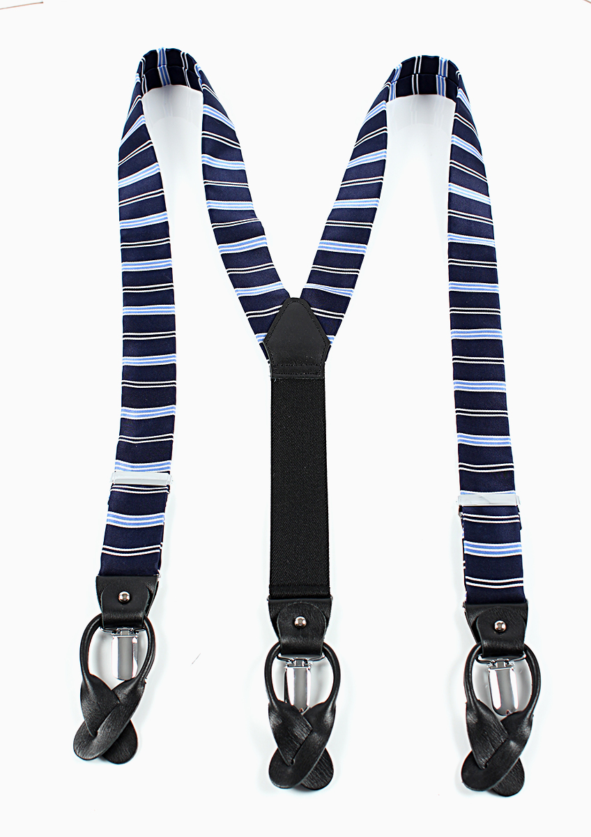 VSR-46 VANNERS Textile Bretelles Usagées Bordure Motif Bleu Marine[Accessoires Formels] Yamamoto(EXCY)