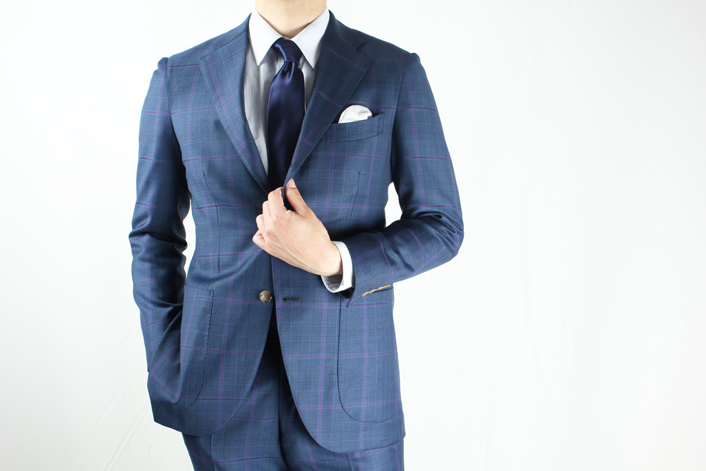 GXPSS1 Costume Simple Carreaux Bleus Utilisant DORMEUIL Textile[Produits Vestimentaires] Yamamoto(EXCY)