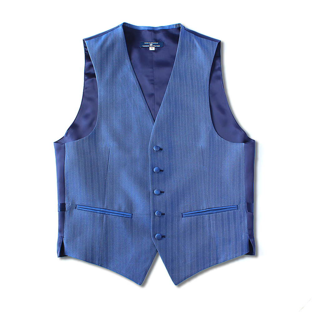 VANNERS-V-49 VANNERS Gilet Formel Chevrons Bleu[Accessoires Formels] Yamamoto(EXCY)