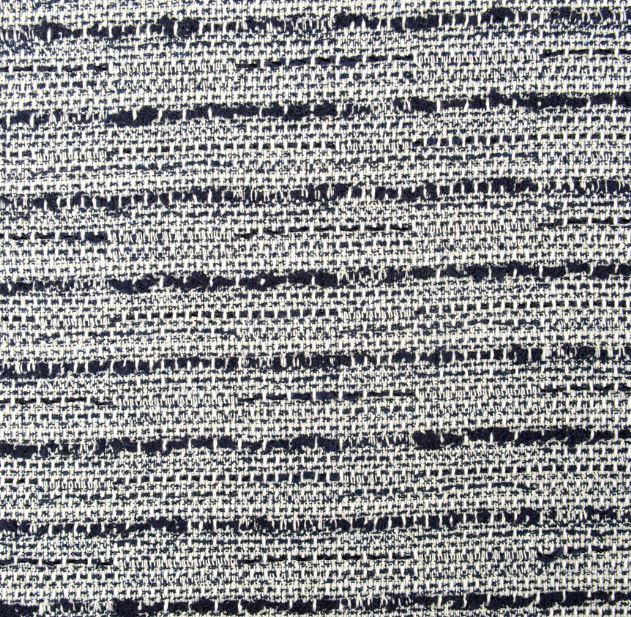 Z30040 LINTON Textile Tweed Made In England Bleu Marine X Blanc X Fil Lamé Bleu LINTON