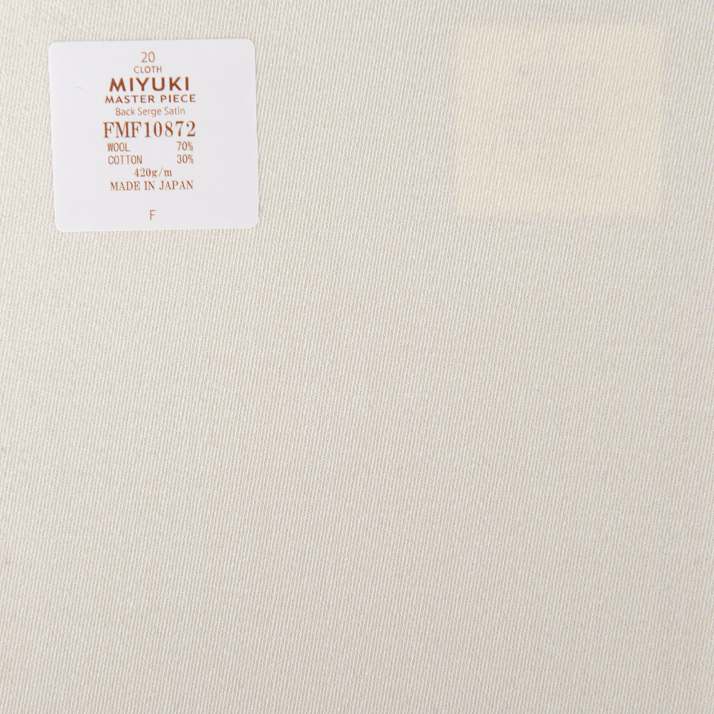 FMF10872 Masterpiece Dos Serge Satin Uni Laine Coton Blanc[Textile] Miyuki Keori (Miyuki)