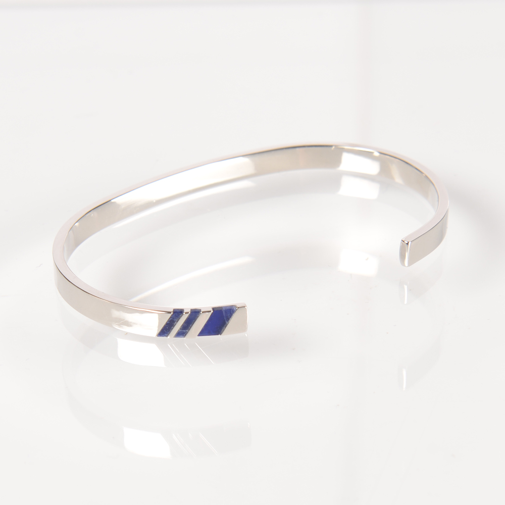 BR-4 Fabriqué Au Japon Bracelet Régimentaire Bleu Marine Sodalite[Accessoires Formels] Yamamoto(EXCY)