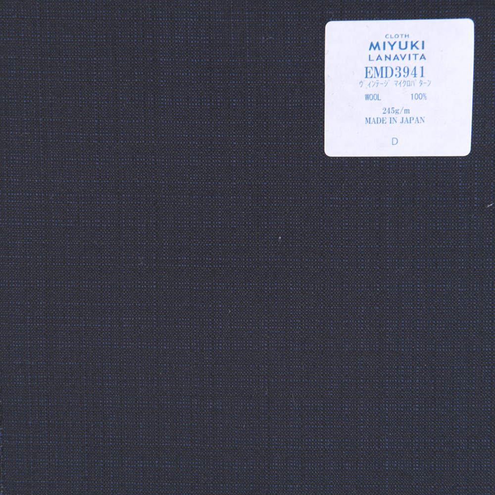EMD3941 Collection Laine Fine Micro Motif Vintage Bleu Marine[Textile] Filatures De Laine Miyuki